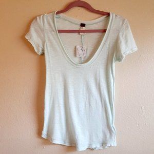 Free People Short Sleeve Tee Shirt Mint XSmall